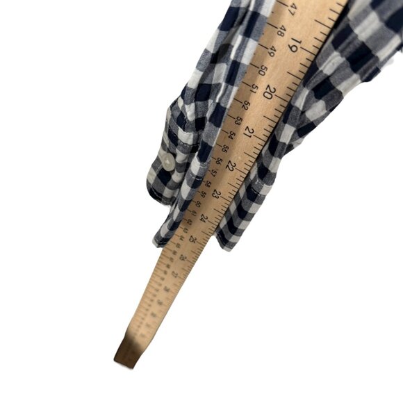 J Crew Classic Fit Shirt Womens 22 Black White Crinkle Gingham Button Down - Picture 7 of 9